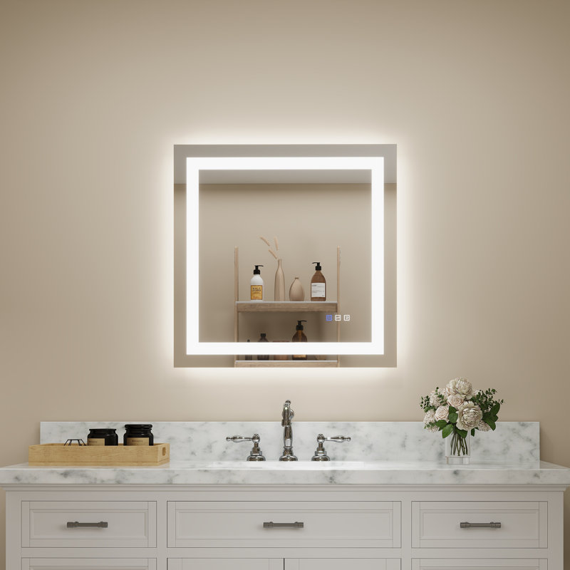 Ulrika Flat LED Mirror, Square, 30" x 30"