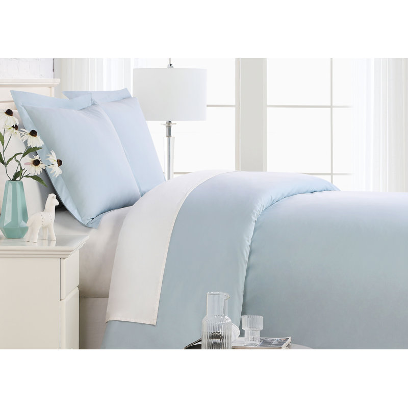 Ensemble de housse de couette en percale de coton à 300 fils de la collection Classic Southshore Fine Linens Classic, Bleu