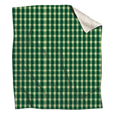 Couvertures à motif écossais vert et blanc