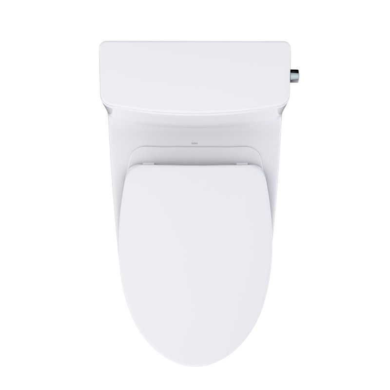 TOTO Redington One-Piece Elongated 1.28 GPF WASHLET+ and Auto Flush Ready Universal Height Toilet with CEFIONTECT and SS124 SoftClose Seat, Bone - MS672124CEFG#03