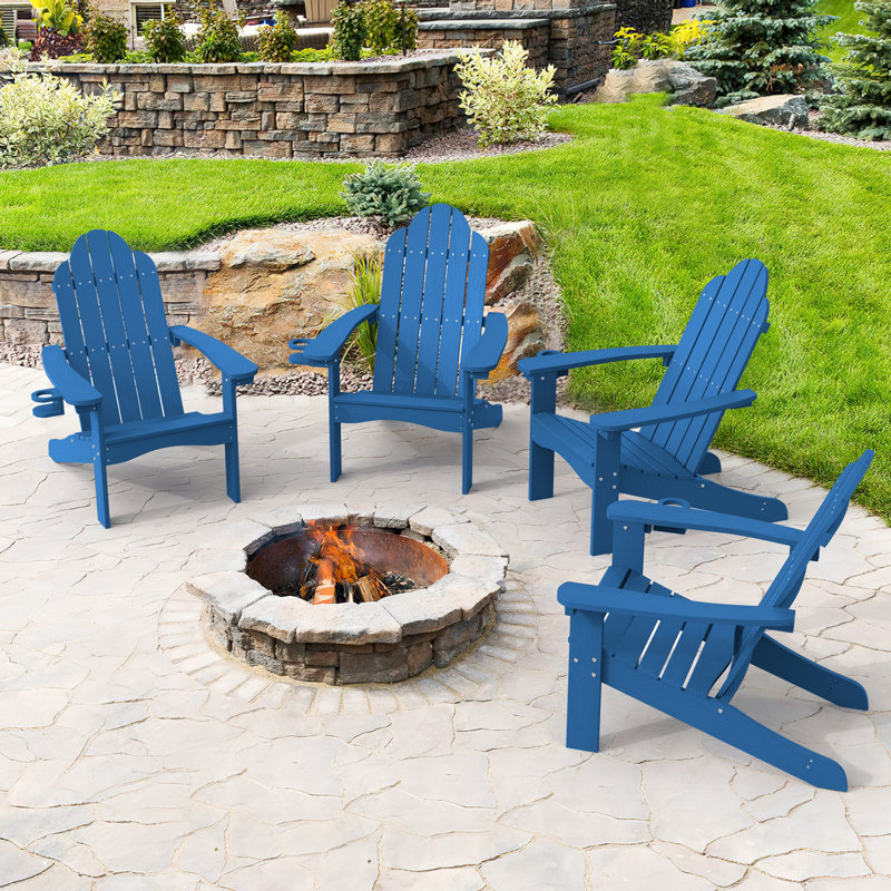 Reyer Outdoor Adirondack Set, Coffee Brown