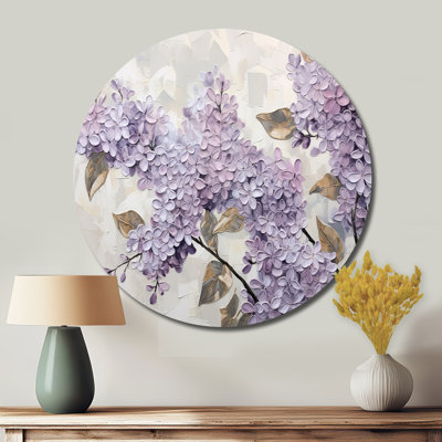 Beautiful Lilac Dreamscape I - Floral Round Metal Wall Art