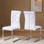Ensemble de 2 chaises d'appoint en relief en alligator rétro, cuir synthétique blanc doux, pieds en métal galvanisé