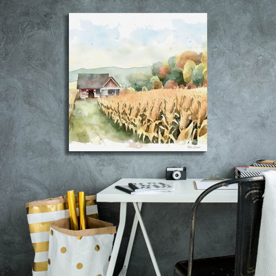 Toile épique Graffiti «Countryside Autumn Barn 2» par Nicole DeCamp, 26 po x 26 po
