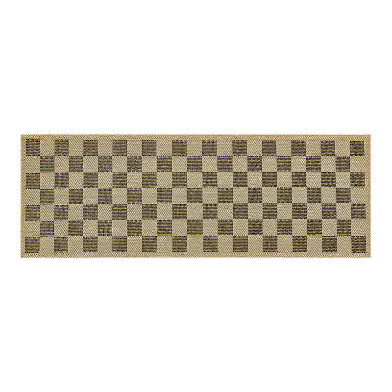 Black Check Indoor/Outdoor Rug, Runner 2'6" x 8'