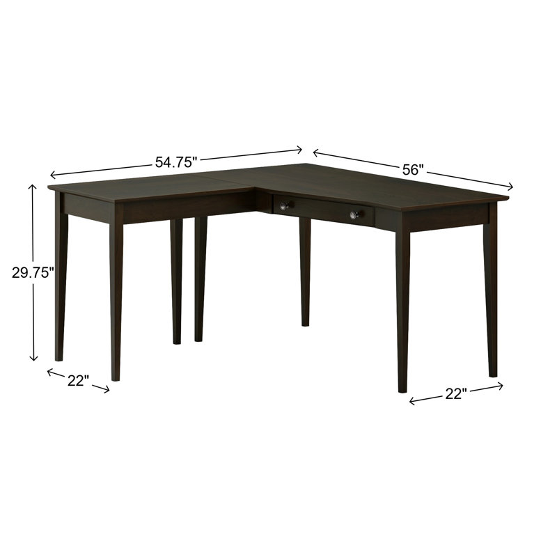 Bureau en bois massif gauche Malani, Café