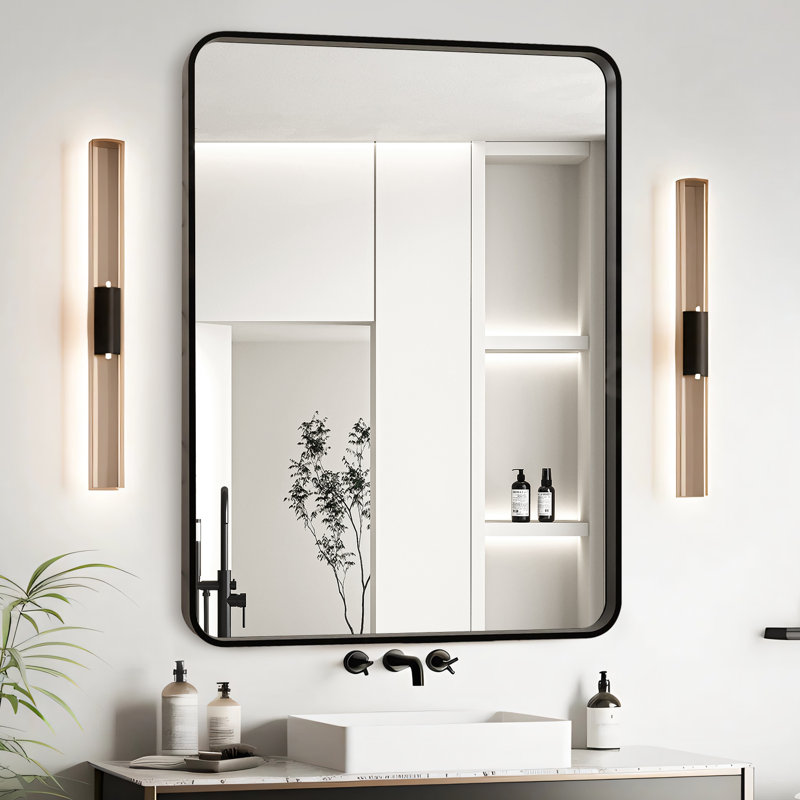 Modern 24X32 Inch Aluminum Frame Bathroom Mirror