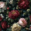 Papier peint floral, élégante murale rétro