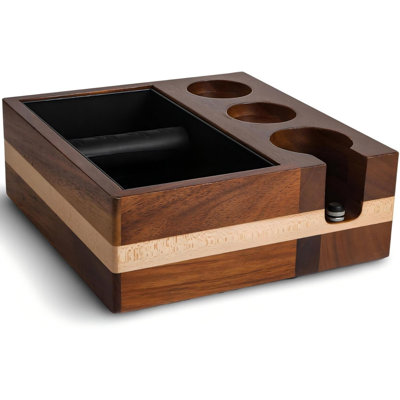 Espresso Knock Box With 54mm Tamping Station For Breville Espresso Accessories Adjustable Portafilter Height, Detachable Coffee Dump Bin