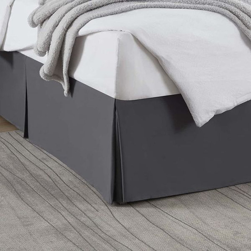 Luxury Pleated 14" Bed Skirt, Charcoal Grey, Twin XL