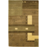 Aadi Abstract Hand-Knotted Wool Brown/Beige Area Rug