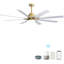 Ventilateur de plafond à profil bas de 66 pouces avec lumières à intensité variable et télécommande intelligente 6 vitesses-1680193344-1680193346