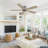 Milan 54inch 6 Solid Wood Blades Dc Motor Indoor Flush Mount Ceiling Fan With Remote, Charcoal Grey-727219486-727219480-727219479