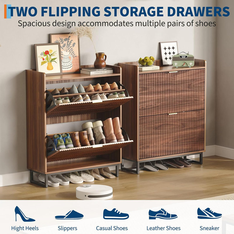 16 Pair Flip Down Shoe Storage
