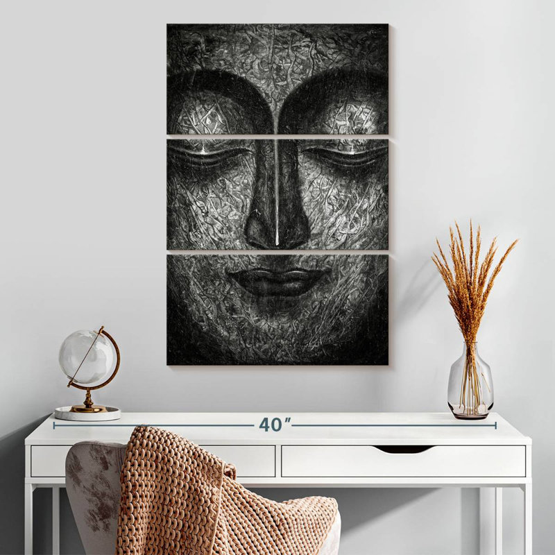 Adella Buddha Face BW, 32" H x 20" W