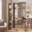 71-Inch Room Divider with Display Shelves & Coat Hooks, Freestanding Entryway Partition with Storage