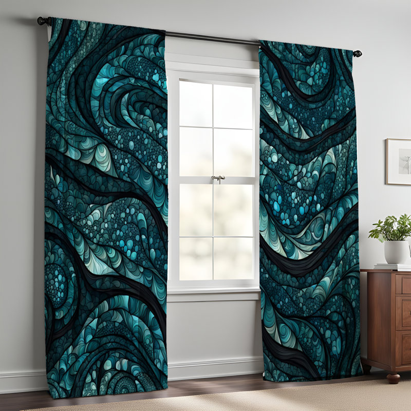 Tompson Semi Sheer Curtain Panel Pair, 20" W x 52" L