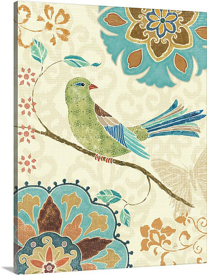 Eastern Tales Birds " Eastern Tales Birds II " by Daphne Brissonnet Bungalow Rose 