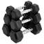 Ensemble d'haltères hexagonaux 5LB * 2 + 10LB * 2 + 15LB * 2, haltères en caoutchouc pour la gymnastique à domicile, haltères pour l'entraînement en force 