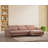 Elegant Corner Sofa, Pink Fabric, 114.2 x 65.0 x 28.7 inches | Beech Wood & Chipboard Frame | 100% Polyester, Dry-Cleanable | 28 DNS Foam Back, Portable Cushions, Stylish & Comfortable Living Room Furniture-90667748-90667745
