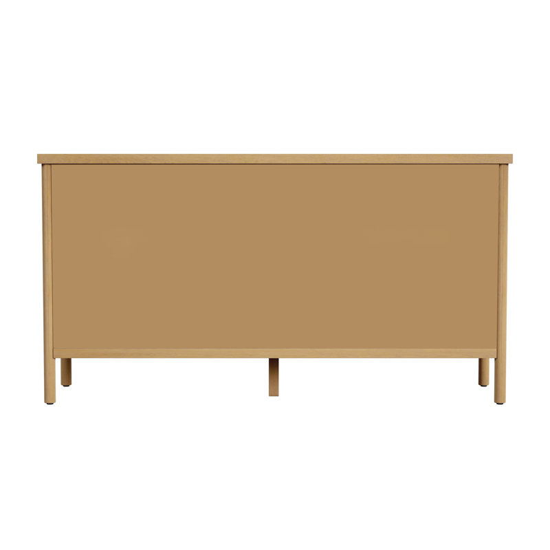Lennon 6 Drawer Rounded Leg Dresser, Light Brown
