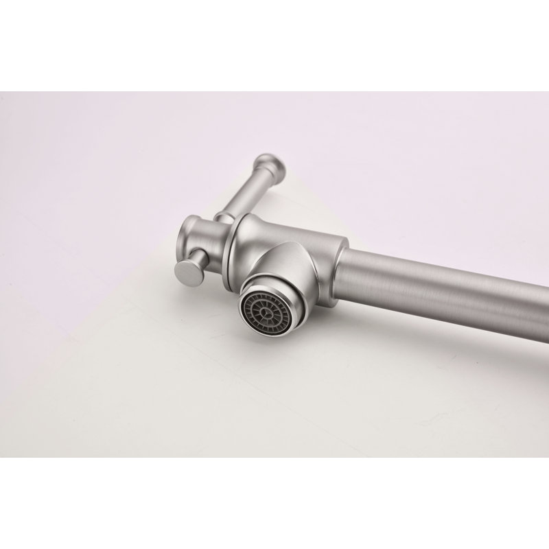 Wall Mounted Pot Filler Faucet, Modern Brass Pot Filler Two-Attachment Wall Mount Folding Kitchen Pot Filler Swing Arm
