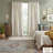 Cotton Printed Curtain Panel with Chenille Stripe and Lining Ivory 50x95"