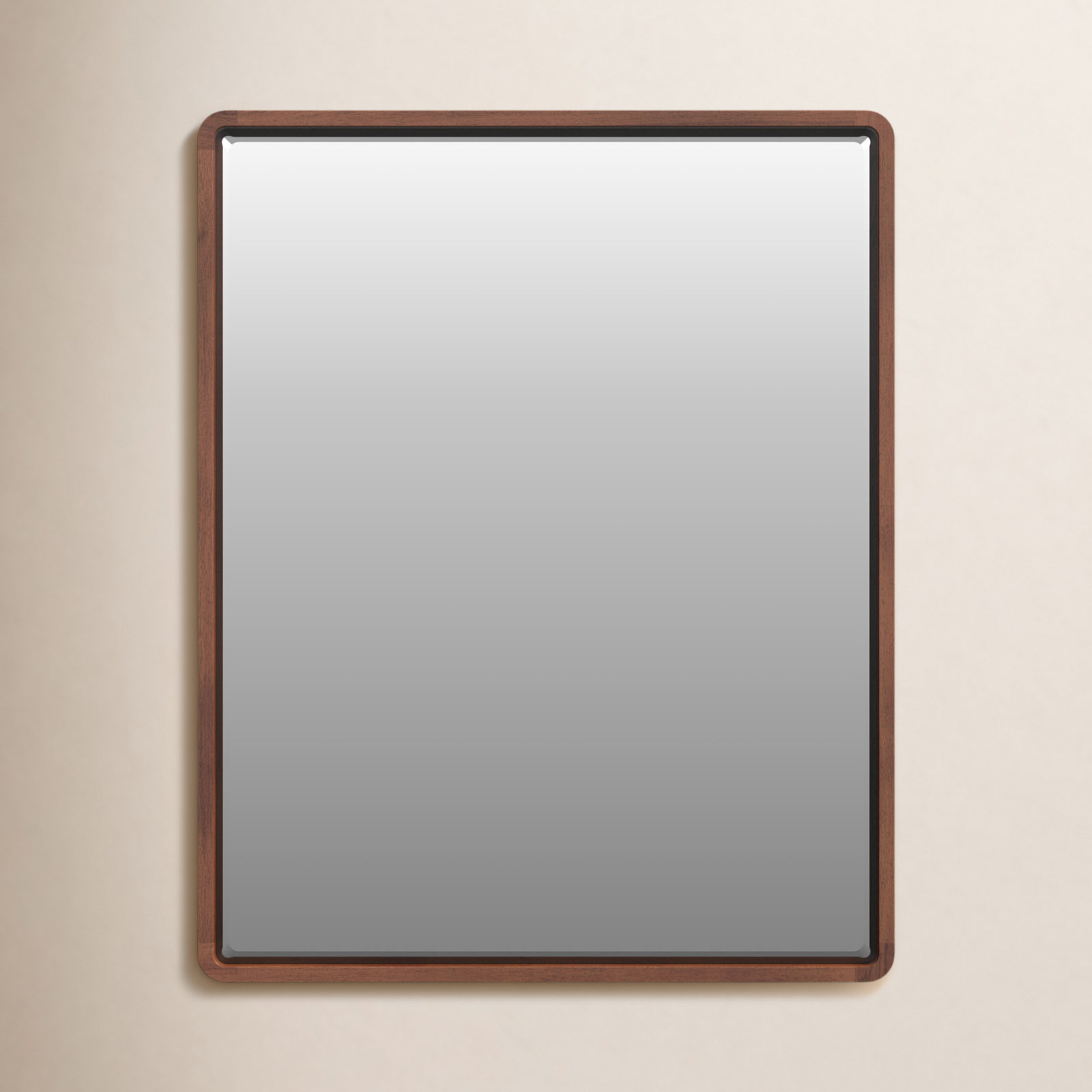 Branca Wood Flat Mirror, 30" x 24", Walnut