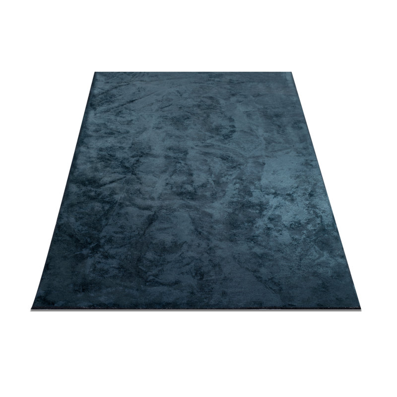 Rapture Contemporary Glossy Teal Blue Area Rug, Rectangle 7'10" x 9'10"