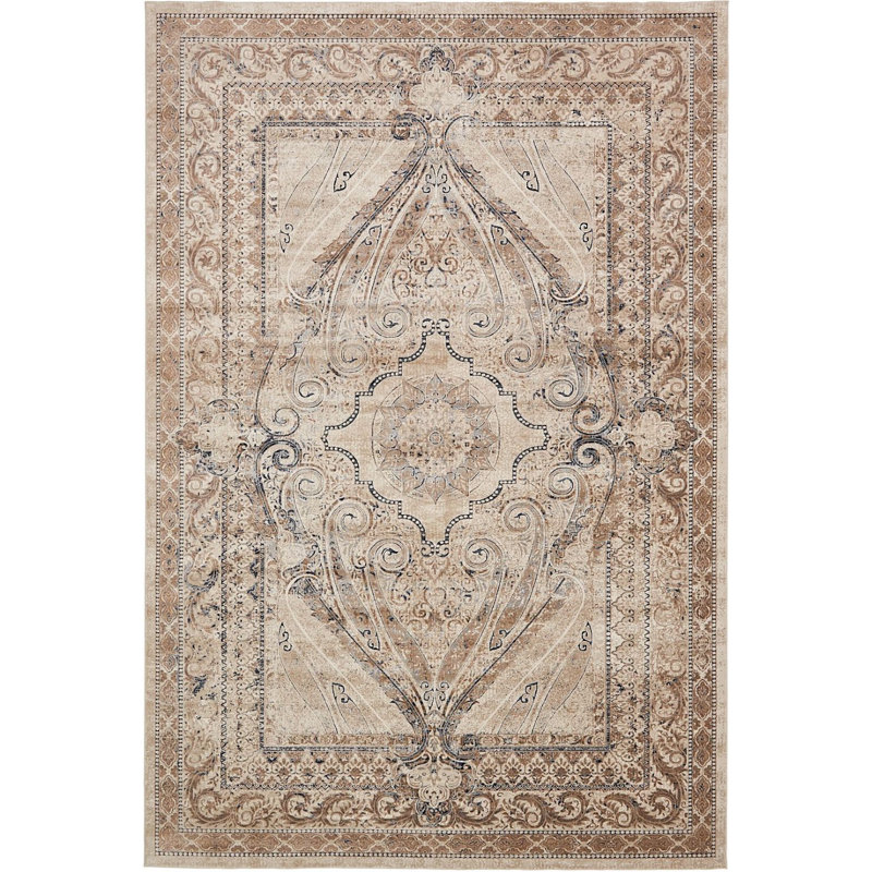 Parrado Ikat Indoor Rug, Rectangle 6' x 9'