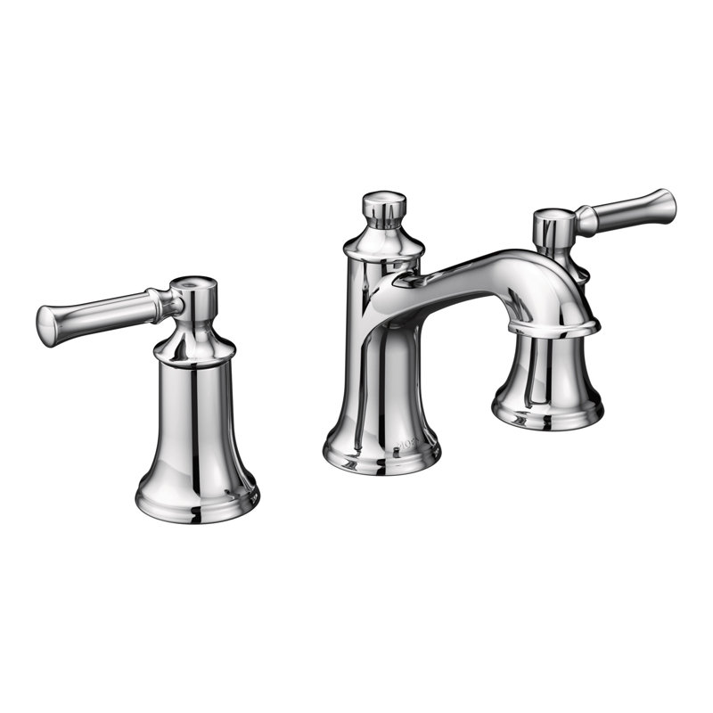 Chrome two-handle high arc bathroom faucet, Chrome