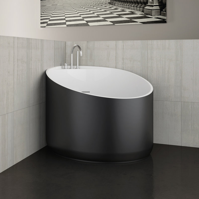 Nova 44.9'' L Freestanding Soaking Bathtub, Black