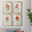 Lin géranium - ensemble de 4 peintures sur toile encadrées-1811164009-1811164014