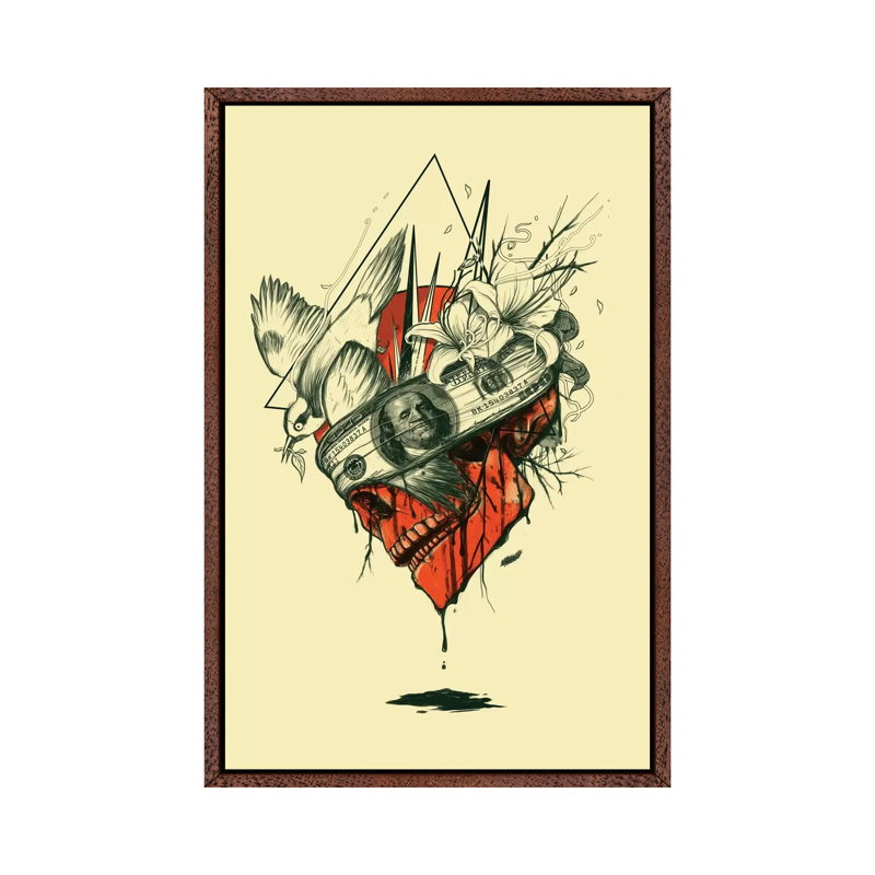 Blind by Nicebleed - Print on Canvas, Classic Brown Wood Framed, 152.4cm H x 101.6cm W x 3.81cm D