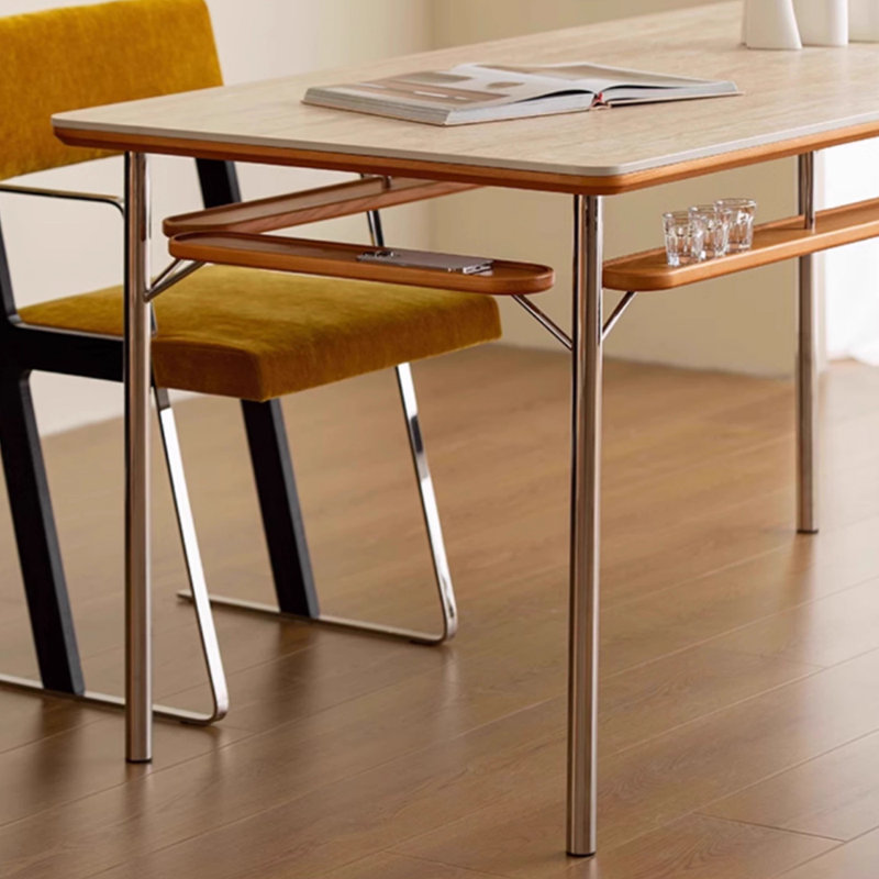Table de salle à manger intégrée pratique et support de rangement, H 29,52 po x L 70,86 po x l 31,49 po