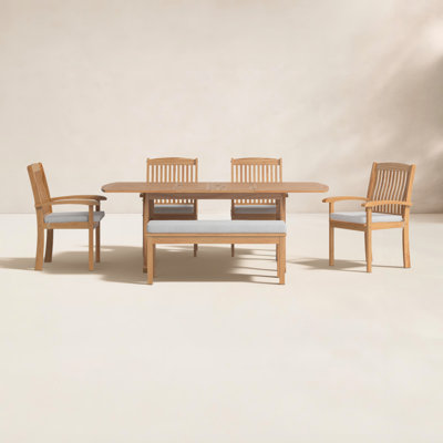 Narelle 85" Teak Patio Dining Set