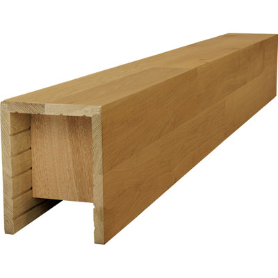 AmeriCraft Wood Smooth Beam, 3-Sided (U-Beam), 5 1/2"W x 7 1/2"H x 192"L, Golden Oak Finish, Stain Grade White Oak