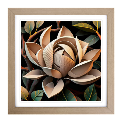 Magnolia Flower Constructivism - Framed Print