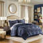 Ensemble d'édredon 4 pièces bleu marine-126579621