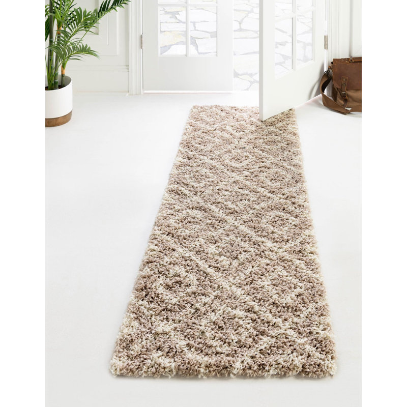 Tapis de couloir contemporain de style brun Anneheide, Tapis de couloir 2 pi 7 po x 10 pi