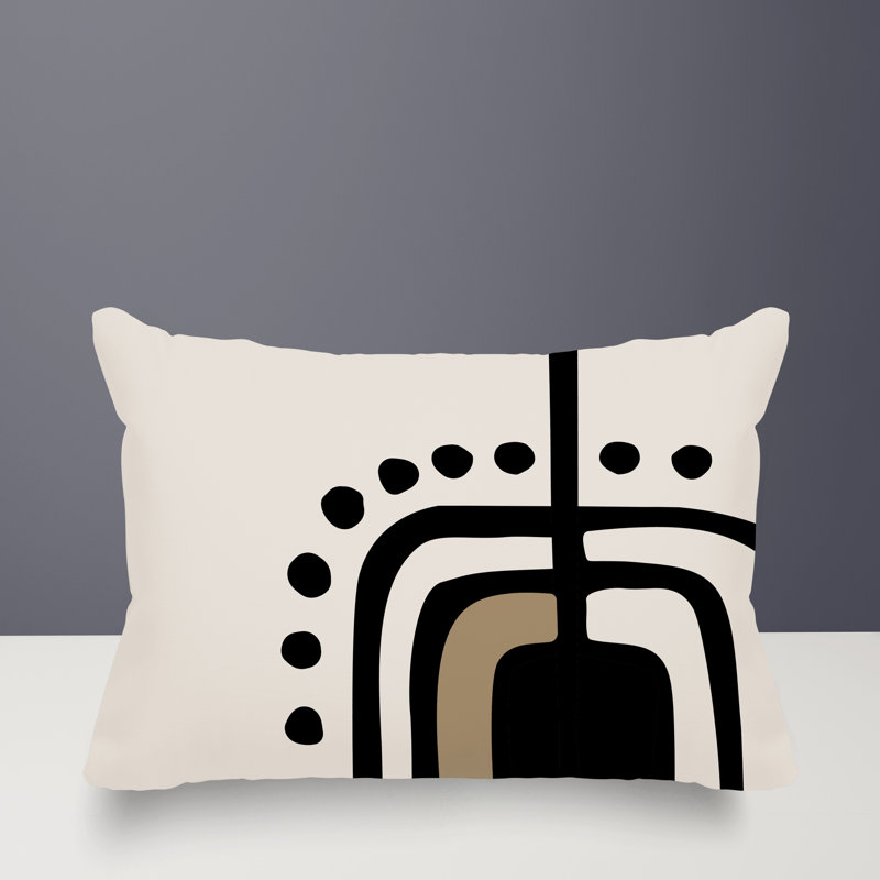 Coussin lombaire réversible intérieur / extérieur Sofi Minimalist, H 14 po x l 20 po, Crème, crème