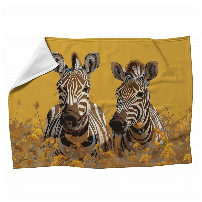 Zebras Wildlife Bathroom Machine Printed Throw Blanket, Queen