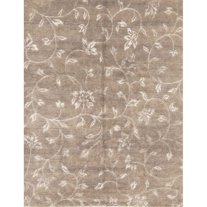 Himalayan Floral Area Rug in Gray