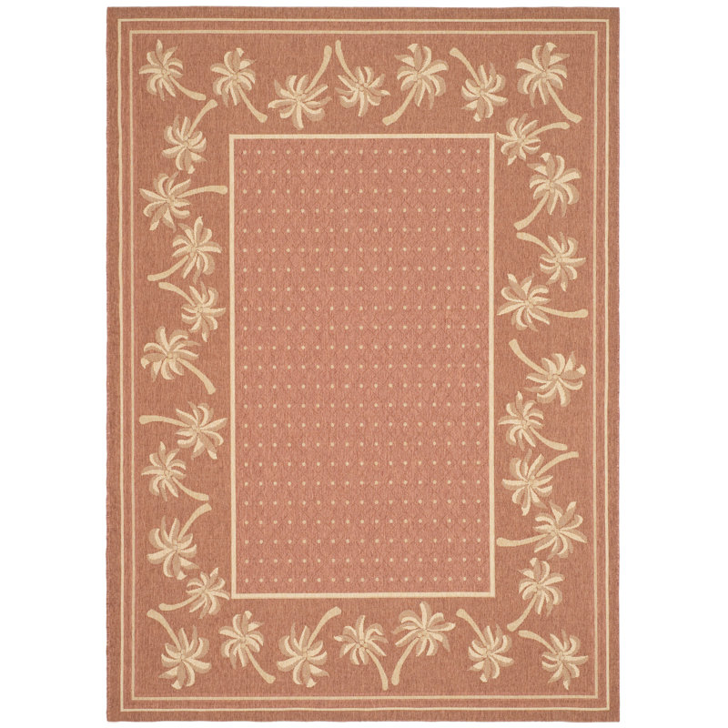 Tapis d'intérieur / extérieur à motif floral Lueck, Rectangle 2 pi 7 po x 5 pi