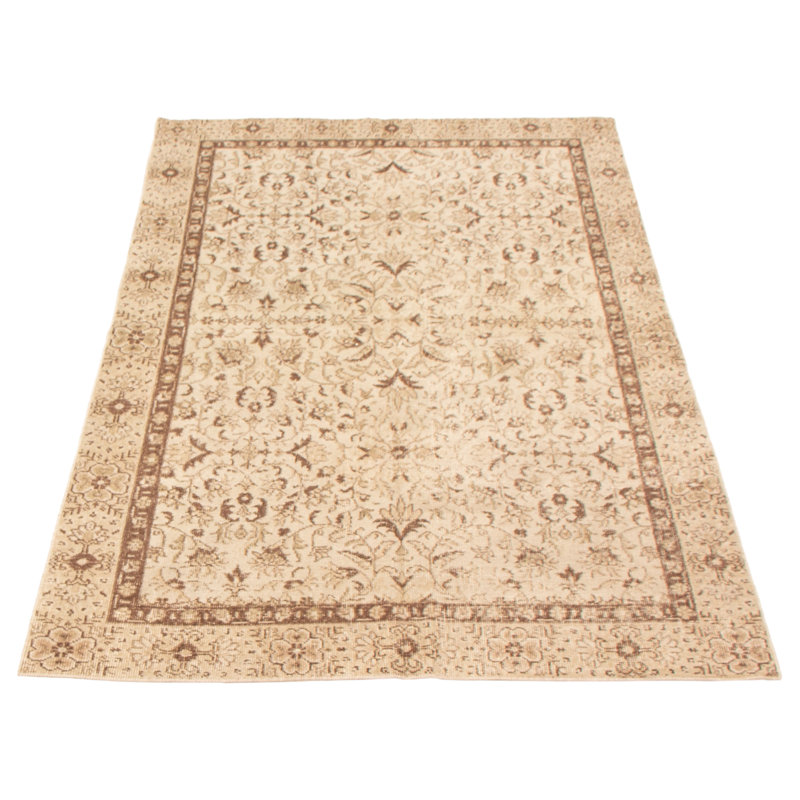 Tapis crème rétro Jorja 4 pi 7 po x 7 pi 3 po