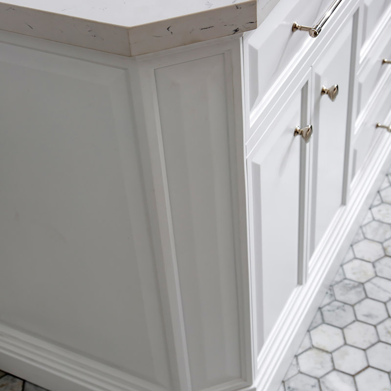 Palace 72'' W Vanity, Pure White, Polished Nickel