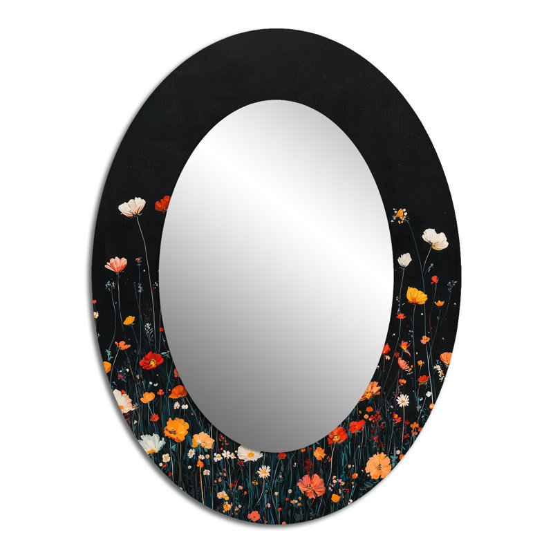 Miroir mural orange traditionnel orange, 40 po x 30 po