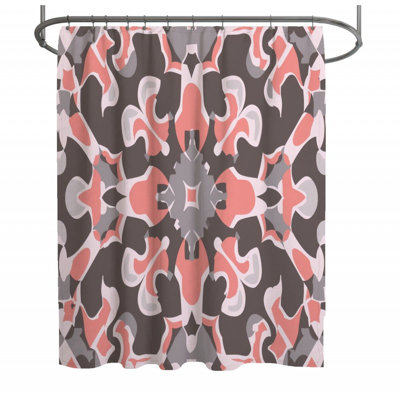 Rideau de douche rose et gris Kaléidoscope