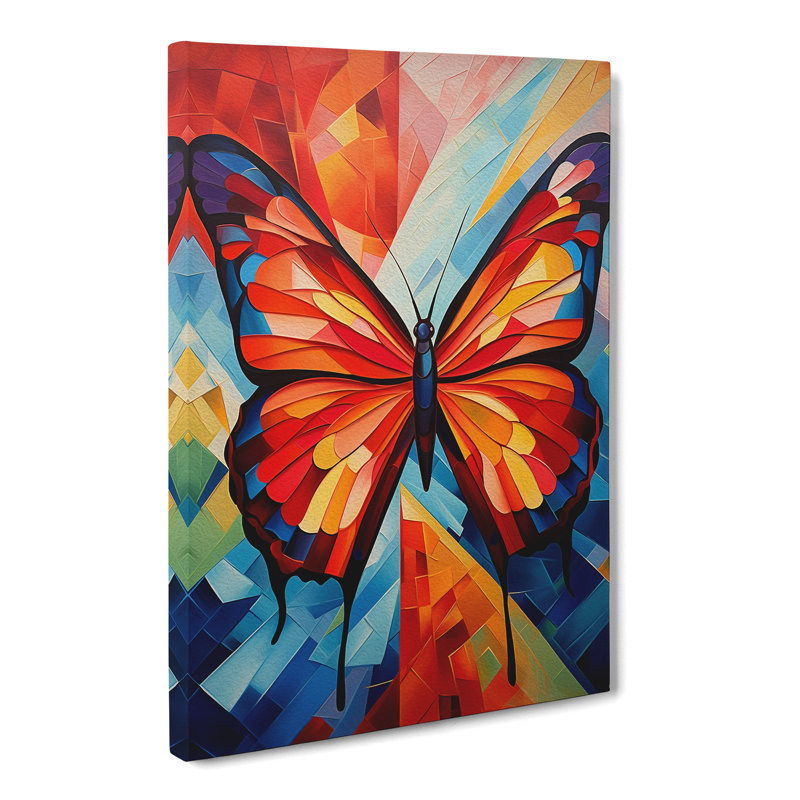 Butterfly Cubism - Wrapped Canvas, 76cm H x 50cm W x 3cm D