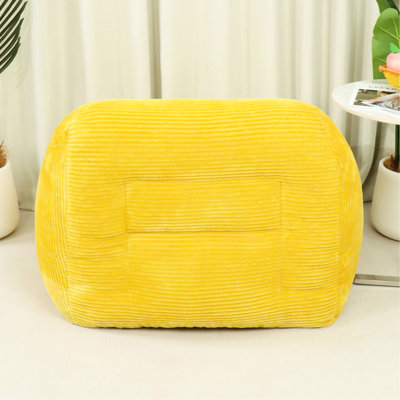 Velours côtelé jaune doux pour la chambre à coucher, aucun assemblage requis, appui-tête ergonomique, poids de 34 lb, salon avec canapé en tissu de 27,5 po de hauteur, siège en fausse fourrure, nécessaire, profondeur du cou de 33,8 po, hauteur
